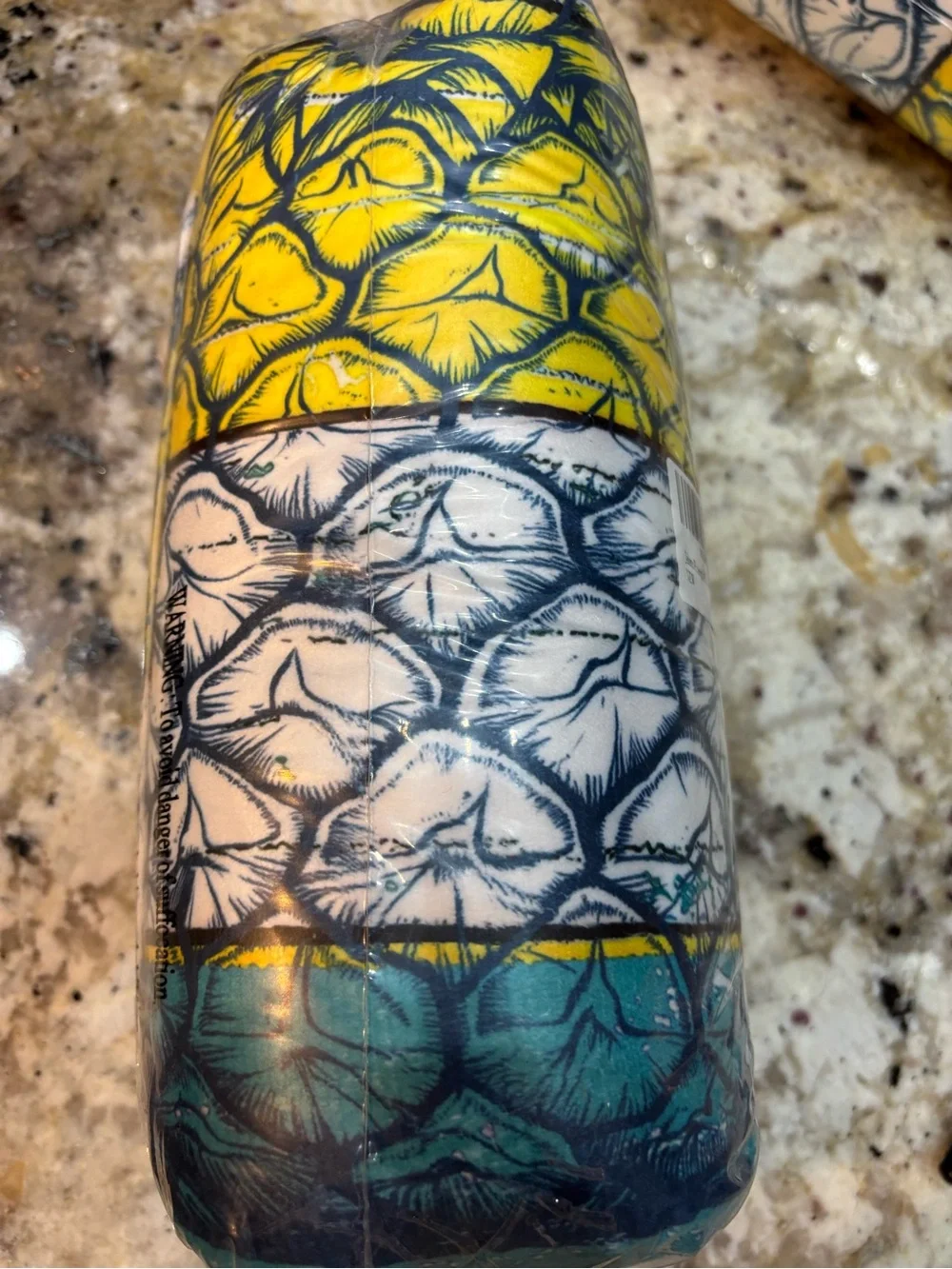 NEW Pineapple Cozy Plush Throw Blanket | Yellow & Aqua | 50”x60”